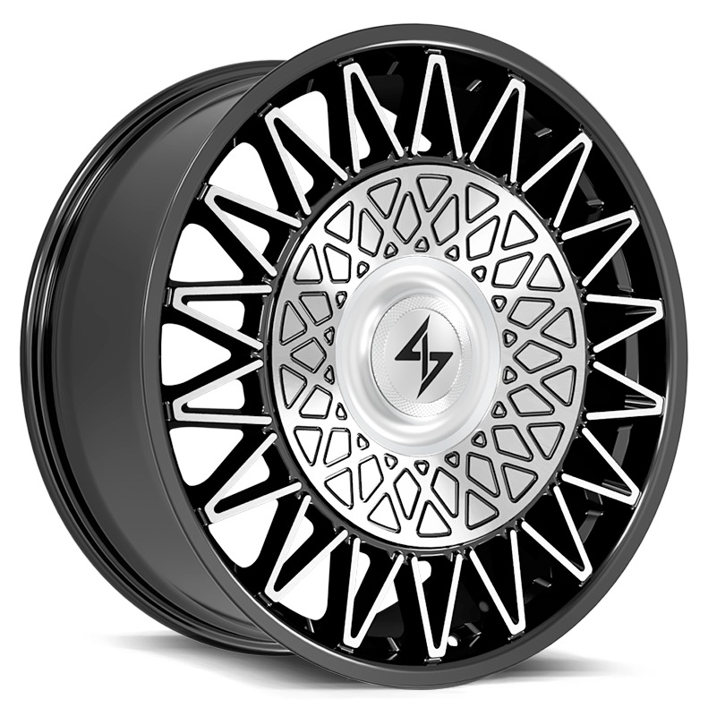Sentali CROWN Gloss Black Machined 22x10.5 +25 5x112|5x115mm 71.6mm - Wheelwiz