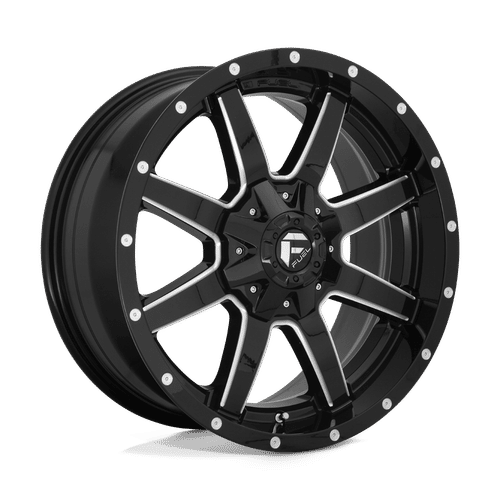 Fuel Offroad D610 GLOSS BLACK MILLED 22x12 -44 5x139.7|5x150mm 110.1mm - Wheelwiz