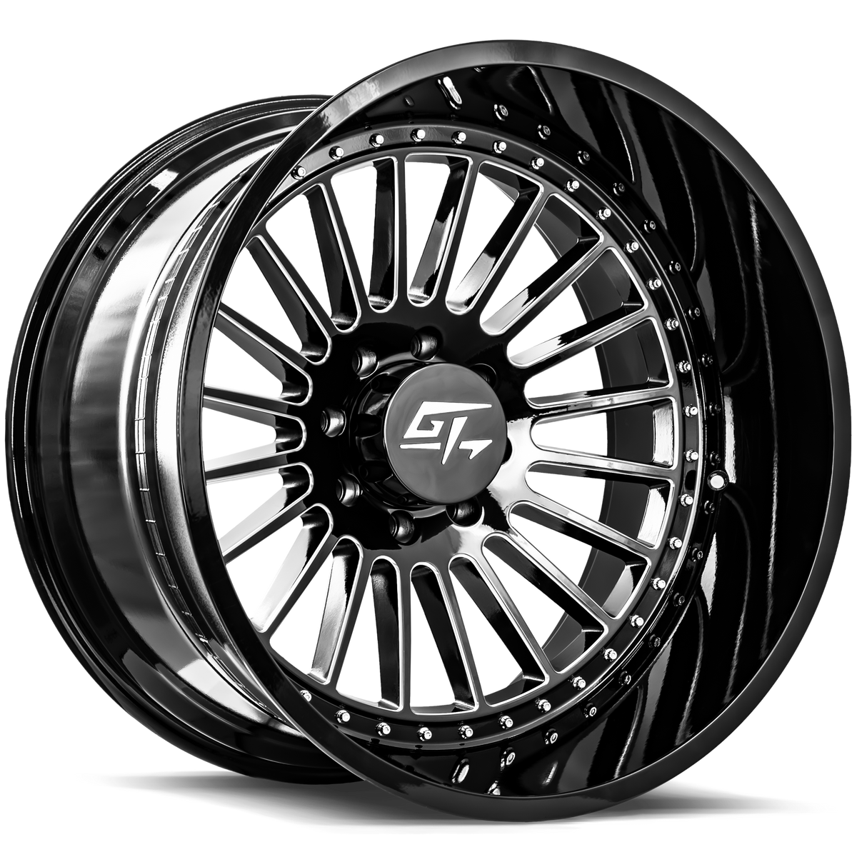 GT Off-Road STRIKE Gloss Black Milled 26x12 -44 6x135mm 87.1mm - Wheelwiz