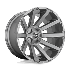 Fuel Offroad D714 CONTRA PLATINUM BRUSHED GUN METAL TINTED CLEAR 22x10 -18 5x127|5x139.7mm 87.1mm - Wheelwiz