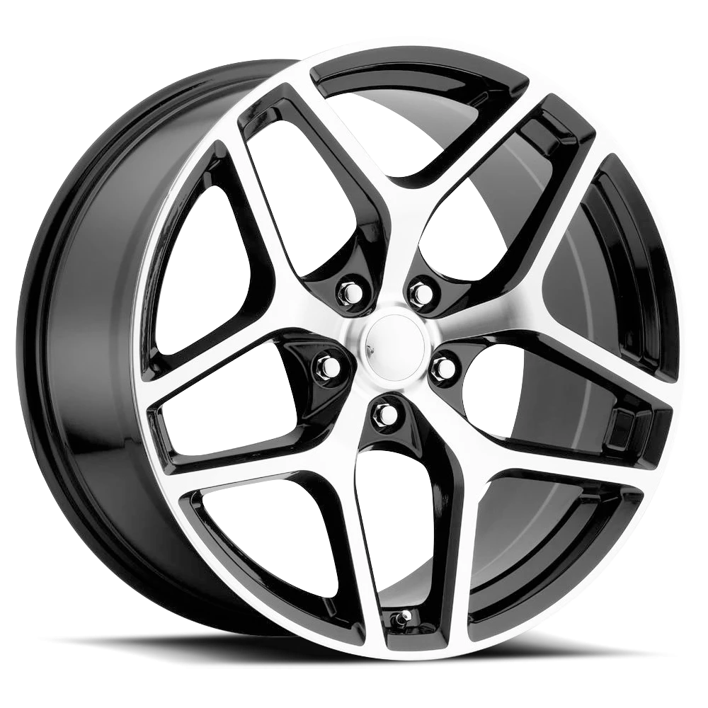 Factory Reproductions FR 27F Gloss Black Machine Face 20x10 +23 5x120mm 66.9mm - Wheelwiz