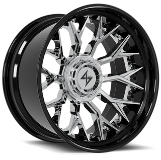 Sentali BFX2 Gloss Black Lip / Chrome Centre 22x10 -24 8x165.1|8x180mm 125.2mm