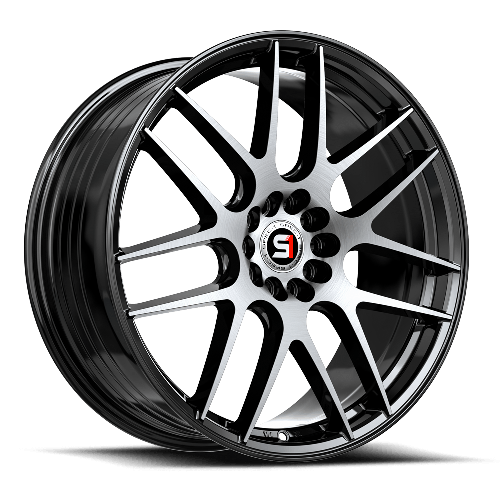 Spec-1 SP-65 Gloss Black Machined 18x8 +34 5x114.3|5x120mm 73.1mm - Wheelwiz