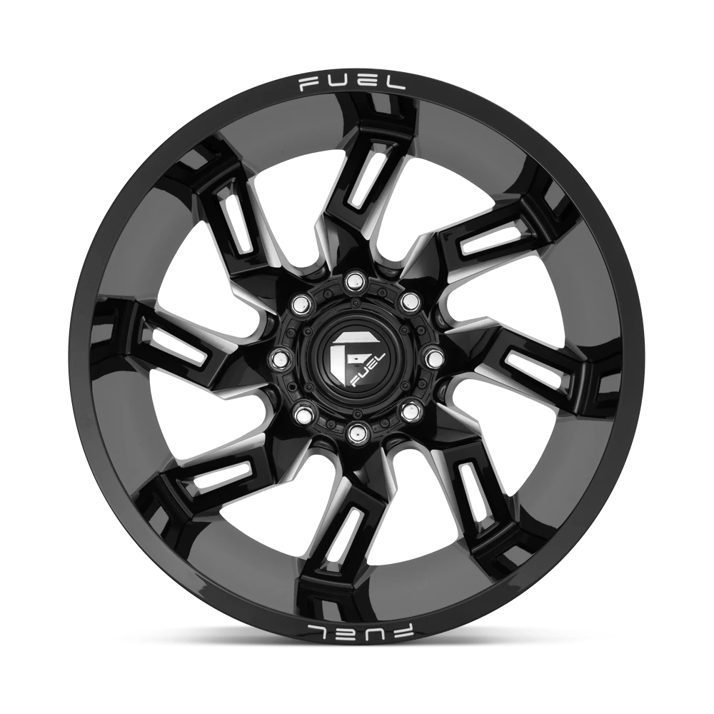 Fuel Offroad D747 LOCKDOWN GLOSS BLACK MILLED 20x10 -18 6x139.7mm 106.1mm - Wheelwiz