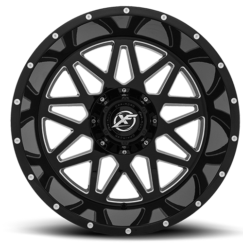 XF Off-Road XF-211 Gloss Black Milled 24x14 -76 8x170|8x180mm 125.2mm - Wheelwiz