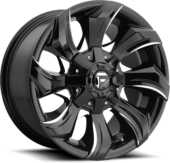 Fuel Offroad D571 STRYKR GLOSS BLACK MILLED 17x9 +35 5x120mm 65.07mm - Wheelwiz
