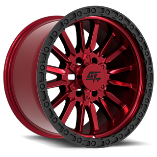 GT Off-Road CHAMBER Black Ring / Anodized red centre 18x12 -44 8x165.1|8x180mm 125.2mm