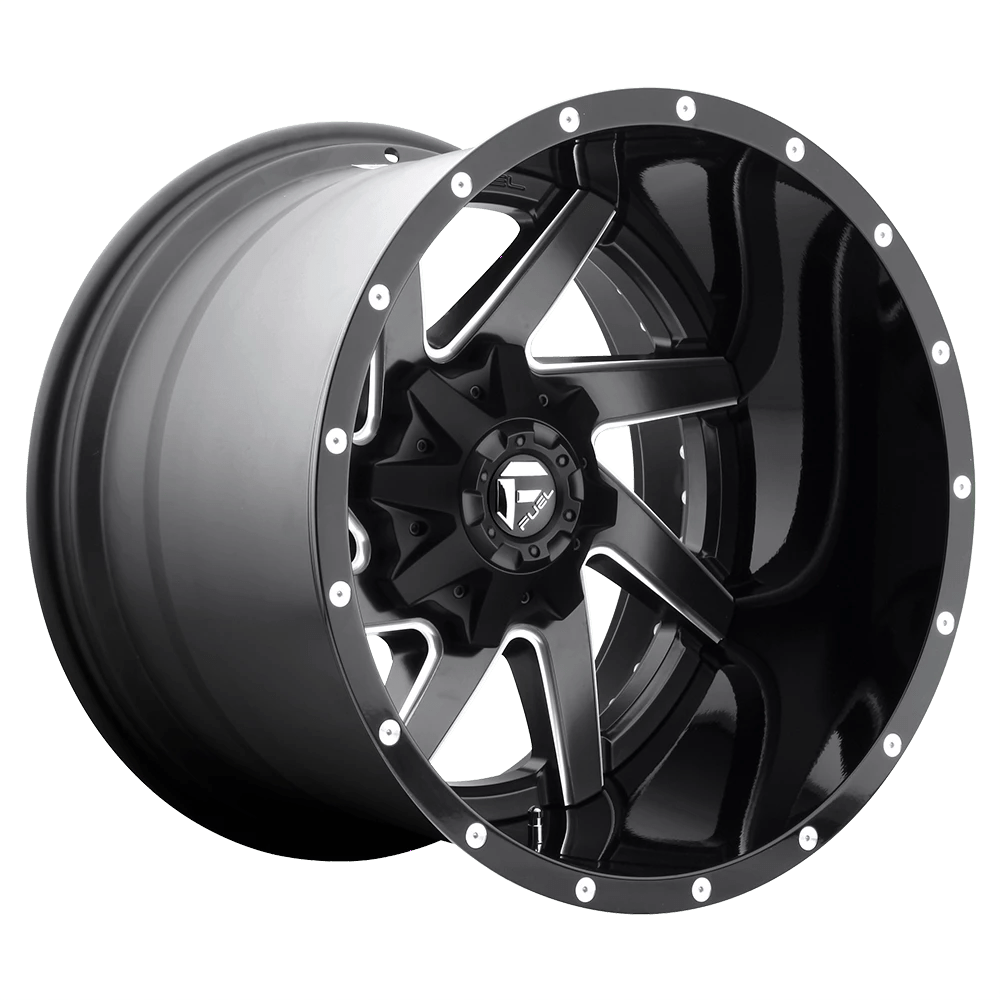 Fuel Offroad D265 RENEGADE MATTE BLACK MILLED 22x12 -44 8x180mm 125.1mm - Wheelwiz