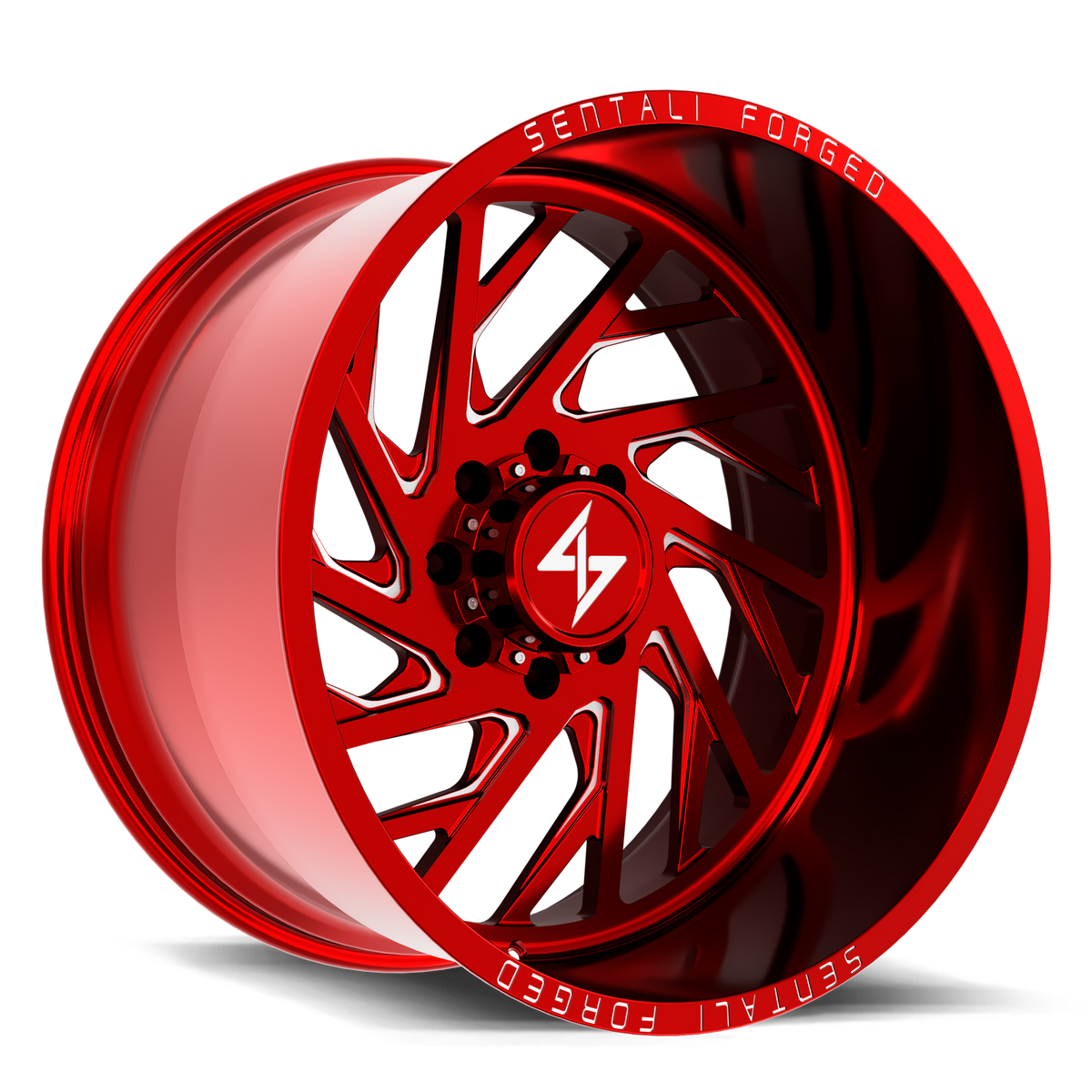 Sentali SF-7 Red Milled 22x12 -44 6x139.7mm 106.2mm - Wheelwiz