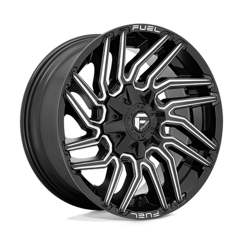 Fuel Offroad D773 GLOSS BLACK MILLED 22x12 -44 8x180mm 124.2mm - Wheelwiz