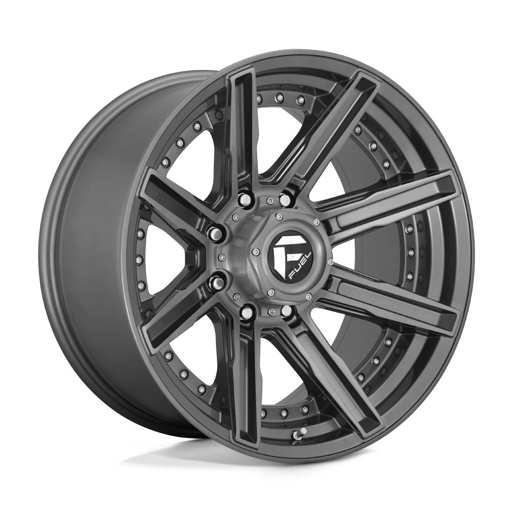 Fuel Offroad D710 ROGUE PLATINUM BRUSHED GUN METAL TINTED CLEAR 20x10 -18 8x165.1mm 125.1mm - Wheelwiz