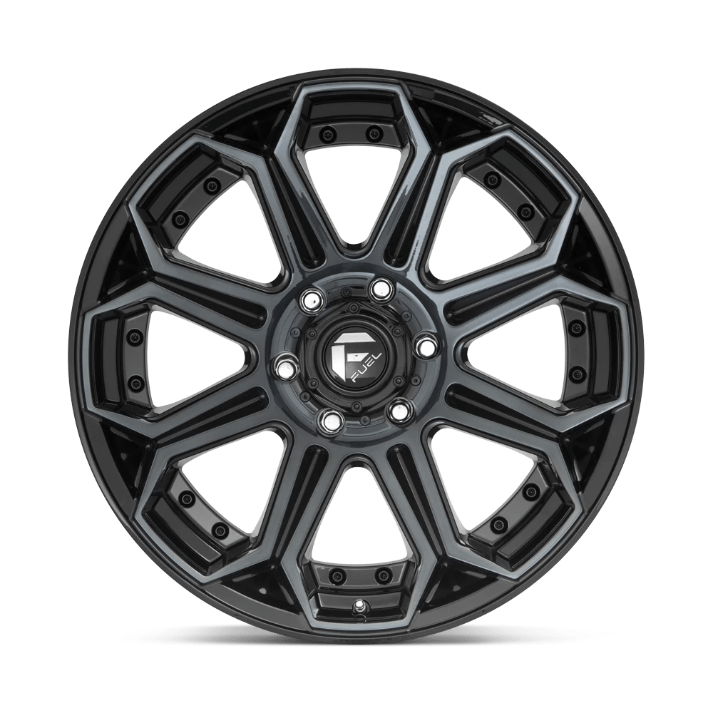 Fuel Offroad D704 SIEGE GLOSS MACHINED DOUBLE DARK TINT 22x12 -44 8x180mm 124.2mm - Wheelwiz