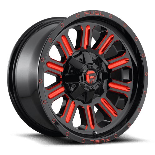 Fuel Offroad D621 HARDLINE GLOSS BLACK RED TINTED CLEAR 22x10 -18 8x170mm 125.1mm - Wheelwiz