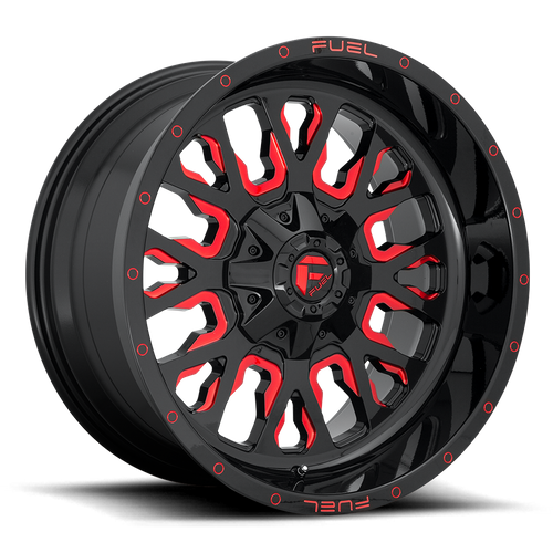Fuel Offroad D612 STROKE Gloss Black Red Tinted Clear 18x9 +20 6x135|6x139.7mm 106.1mm - Wheelwiz