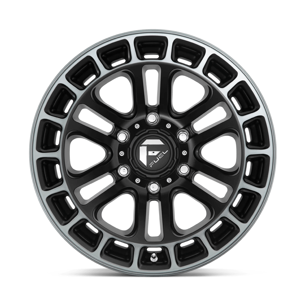 Fuel Offroad D720 HEATER MATTE BLACK DOUBLE DARK TINT MACHINED 17x9 -12 6x135mm 87.1mm - Wheelwiz