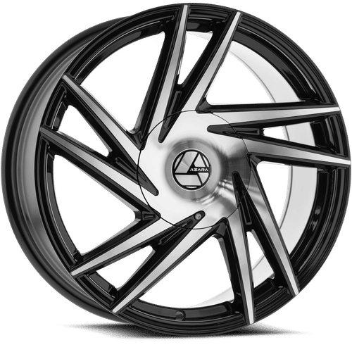 Azara AZA-529 Gloss Black Machined 26x8.5 +35 5x112|5x114.3mm 74.1mm - Wheelwiz