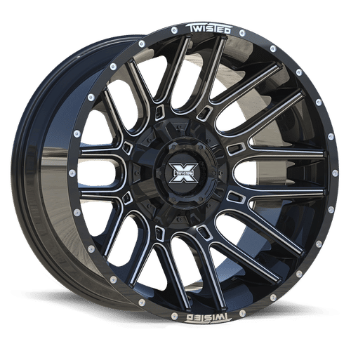 Twisted Off-road TW3 Gloss Black Milled 22x10 -18 8x165.1|8x170mm 0mm - Wheelwiz