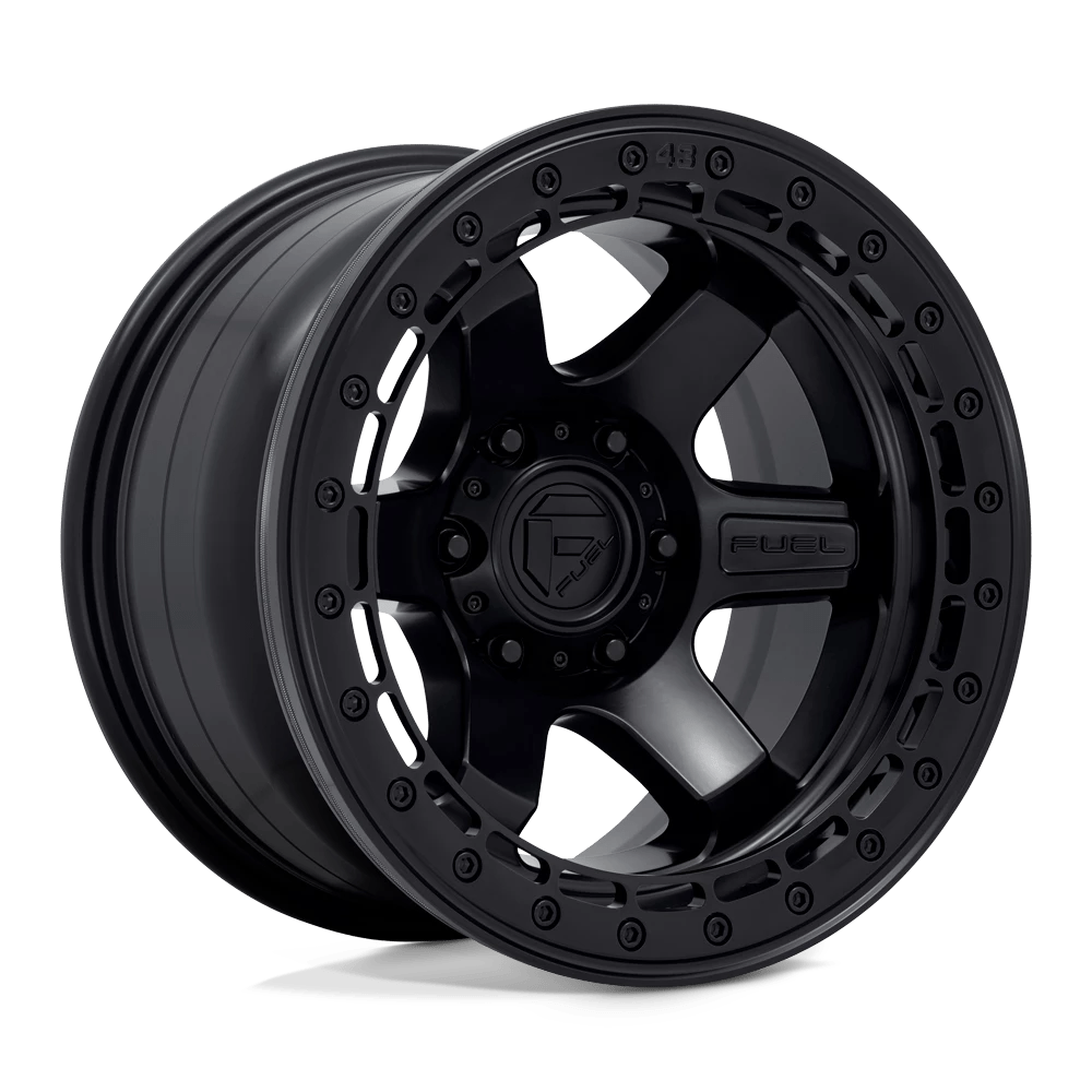 Fuel Offroad D122 BLOCK BEADLOCK MATTE BLACK WITH MATTE BLACK RING 17x9 -15 5x127mm 71.5mm - Wheelwiz