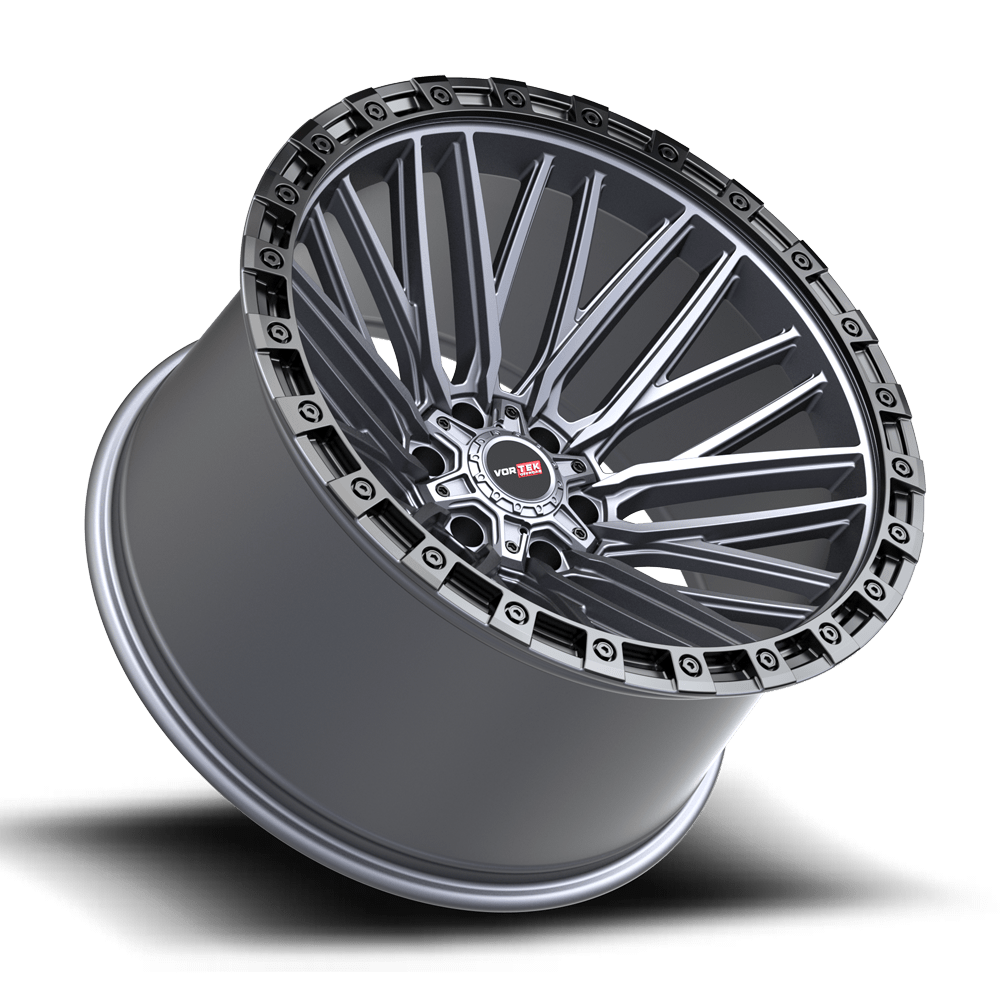 Vortek VRT-608 Matte Titanium Black Bead Ring 22x12 -44 6x135|6x139.7mm 106.1mm - Wheelwiz