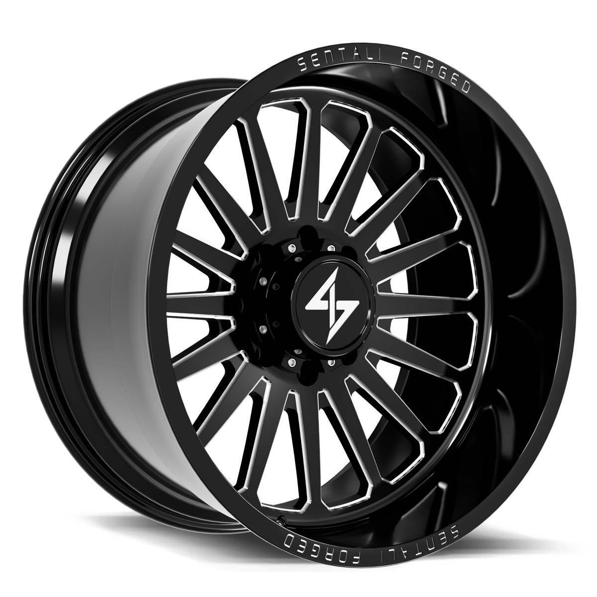 Sentali SF-2 Gloss Black Milled 30x16 -99 8x165.1mm 125.2mm - Wheelwiz