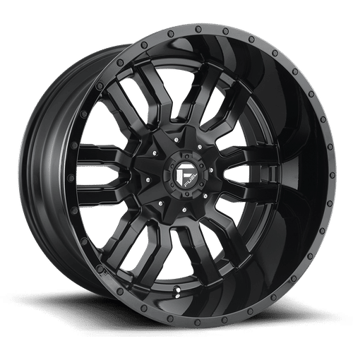 Fuel Offroad D596 SLEDGE MATTE BLACK GLOSS BLACK LIP 22x10 +10 8x170mm 125.1mm - Wheelwiz