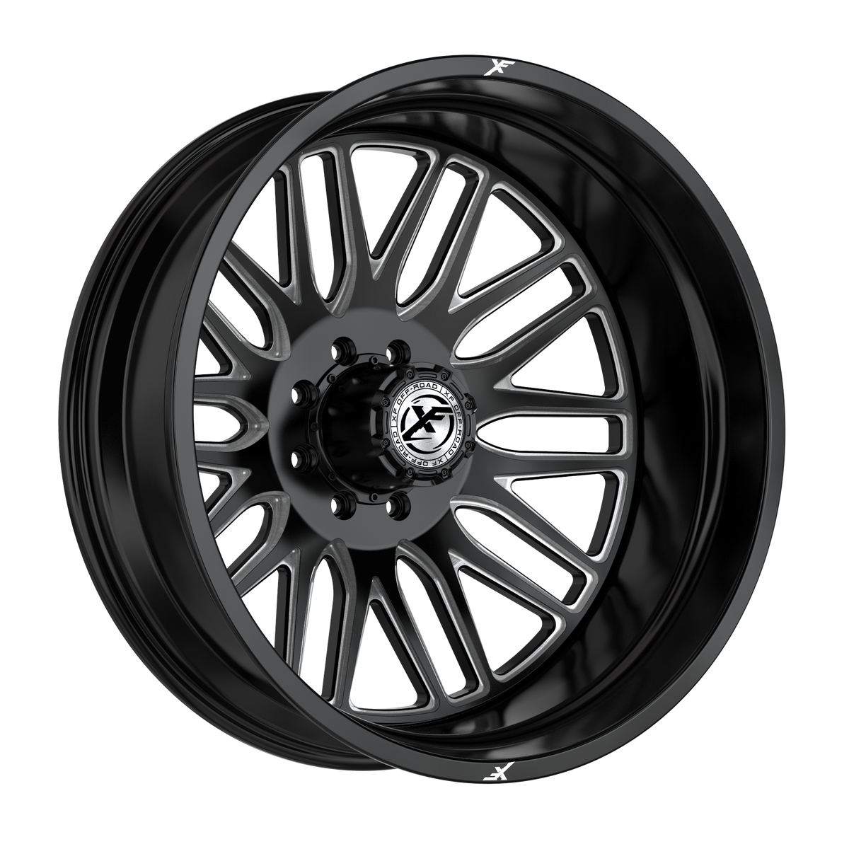 XF Off-Road XF-240 Gloss Black Milled 22x10 -18 8x165.1|8x170mm 125.2mm - Wheelwiz