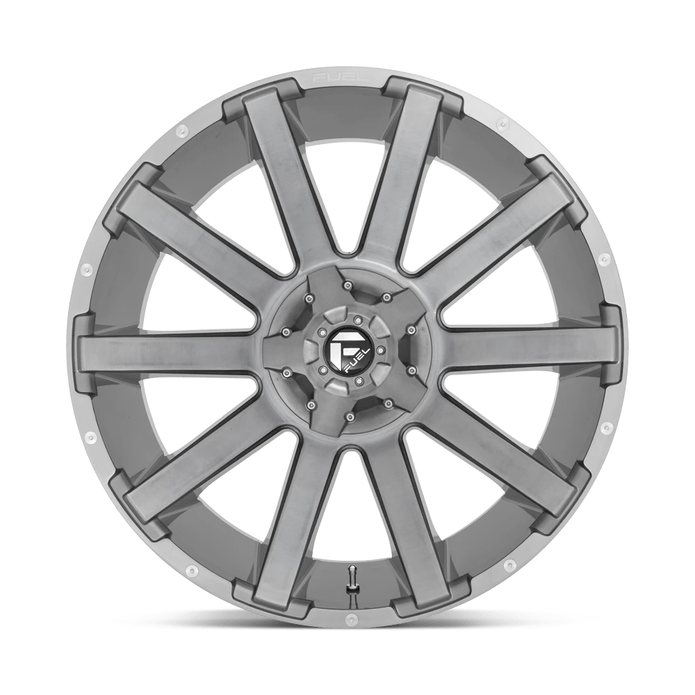 Fuel Offroad D714 CONTRA PLATINUM BRUSHED GUN METAL TINTED CLEAR 26x12 -44 5x127|5x139.7mm 87.1mm - Wheelwiz