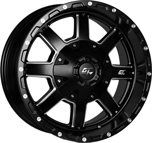 GT Off-Road INVASION Matte Black Milled 17x9 0 8x165.1mm 125.2mm - Wheelwiz