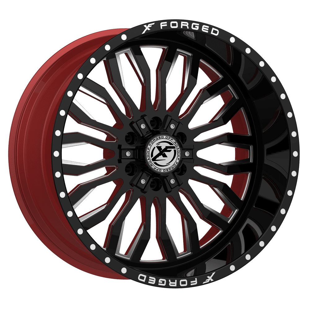 XF Off-Road XFX-305 Gloss Black Milled W/Red Inner 24x14 -76 6x135|6x139.7mm 106.4mm - Wheelwiz