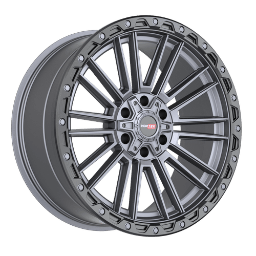 Vortek VRT-604 Matte Titanium Black Bead Ring 20x9.5 +18 8x170|8x180mm 125.1mm - Wheelwiz