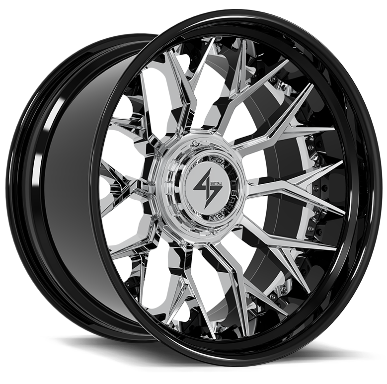 Sentali BFX2 Gloss Black Lip / Chrome Centre 22x12 -44 8x165.1|8x170mm 125.2mm - Wheelwiz