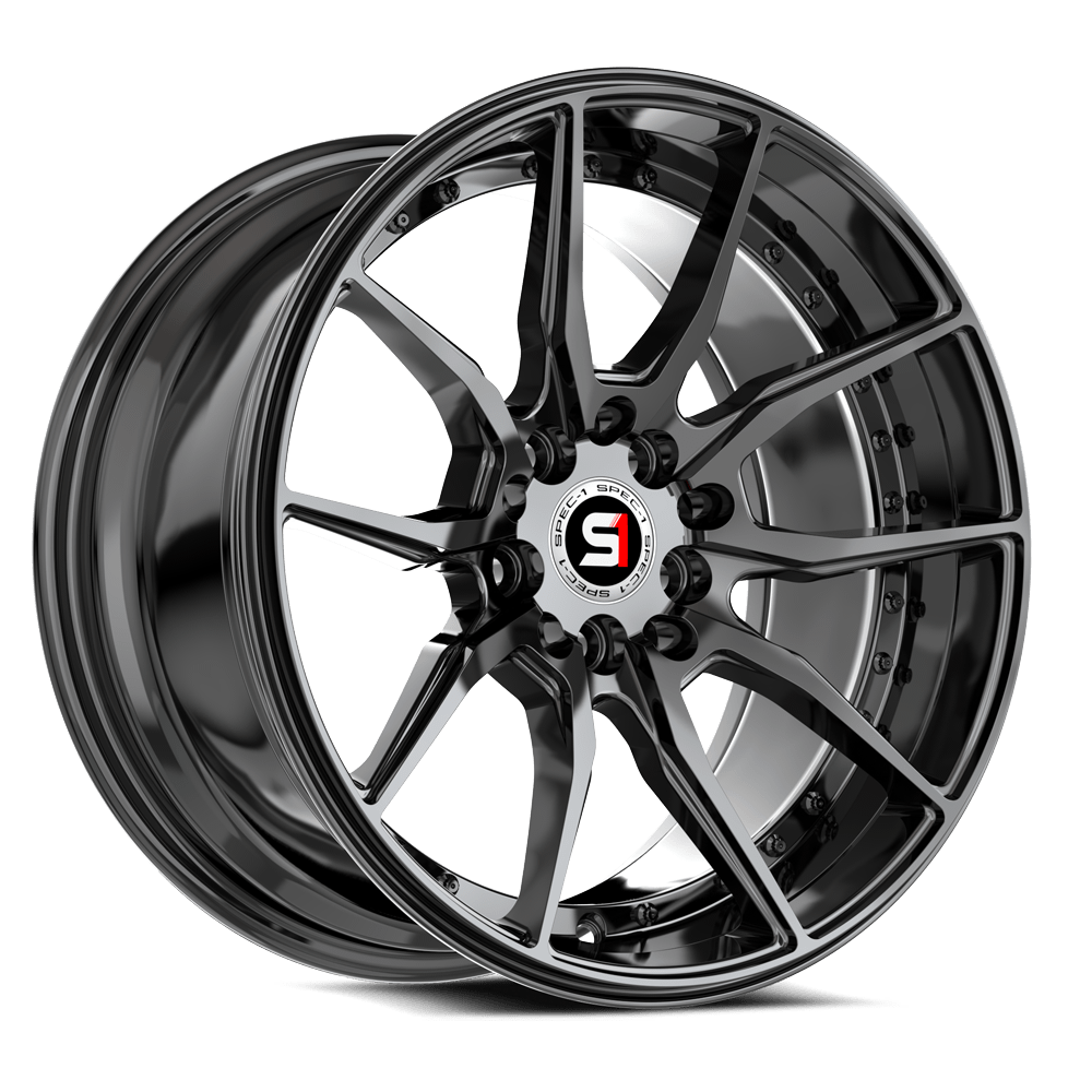 Spec-1 SP-77 Gloss Black 16x8 +20 5x114.3|5x100mm 73.1mm - Wheelwiz