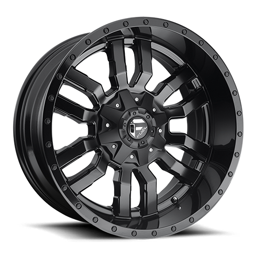 Fuel Offroad D596 SLEDGE MATTE BLACK GLOSS BLACK LIP 18x8 +35 6x139.7|6x114.3mm 78.1mm - Wheelwiz