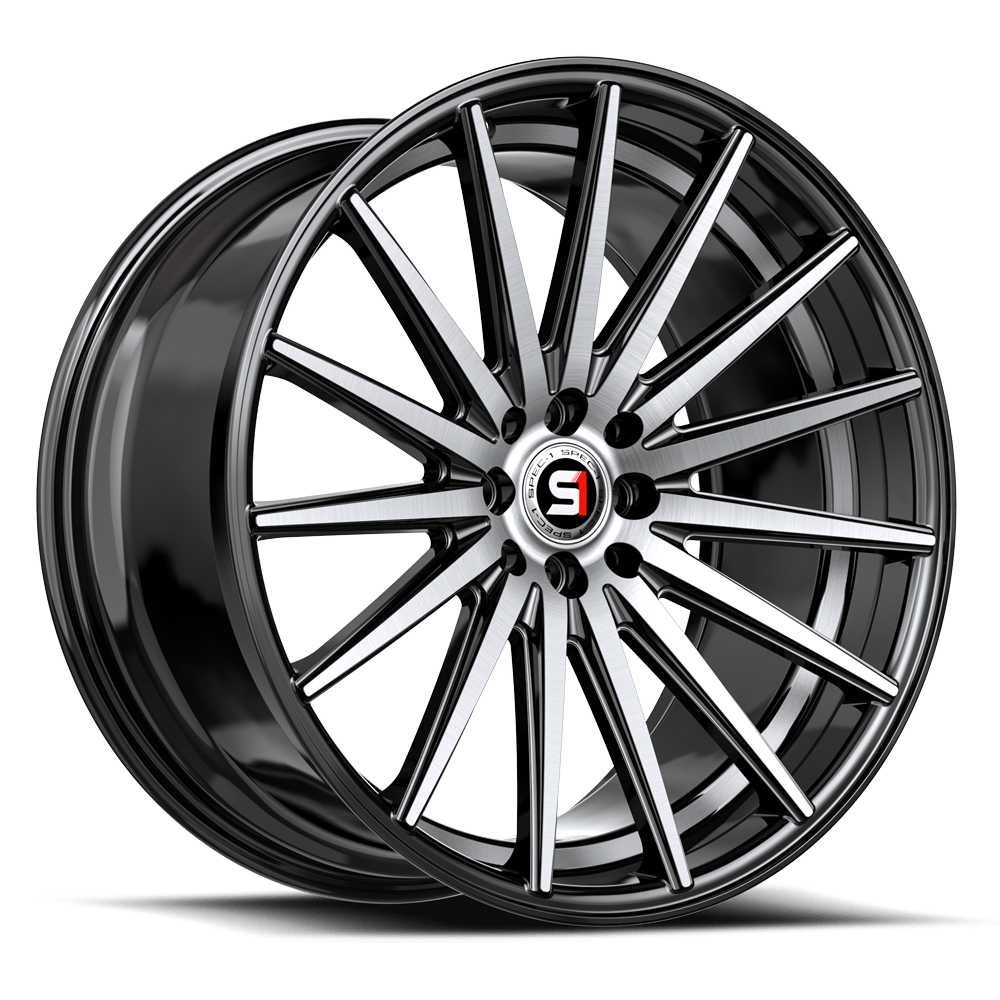 Spec-1 SP-69 Gloss Black Machined / Undercut 17x7.5 +42 5x114.3|5x105mm 73.1mm - Wheelwiz