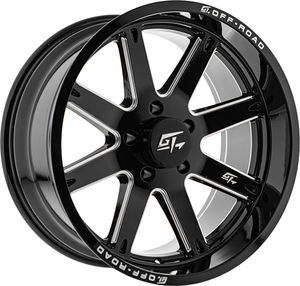 GT Off-Road INVASION Gloss Black Milled 24x12 -44 6x135mm 87.1mm - Wheelwiz