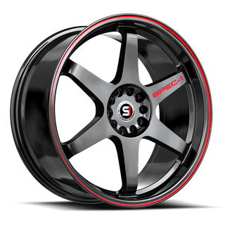 Spec-1 SPT-33 Gloss Black / Red Line 18x8.5 +38 5x112|5x114.3mm 73.1mm