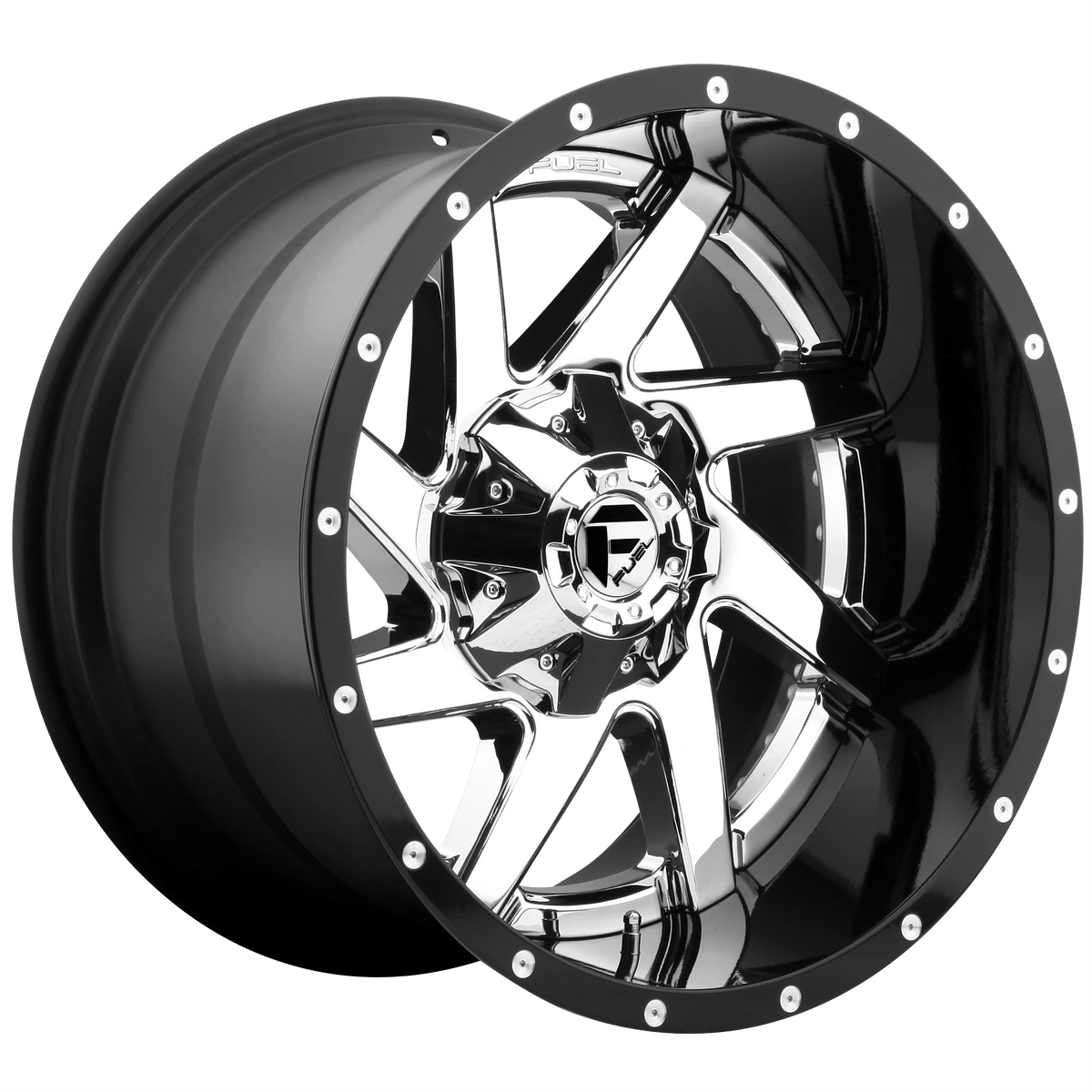 Fuel Offroad D263 RENEGADE CHROME PLATED GLOSS BLACK LIP 20x14 -76 8x170mm 125.1mm - Wheelwiz