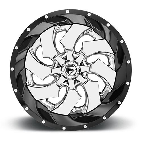 Fuel Offroad D240 CLEAVER CHROME PLATED GLOSS BLACK LIP 20x12 -44 8x170mm 125.1mm - Wheelwiz