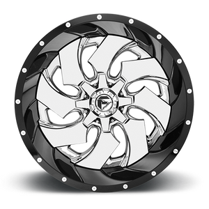 Fuel Offroad D240 CLEAVER CHROME PLATED GLOSS BLACK LIP 20x12 -44 8x170mm 125.1mm - Wheelwiz