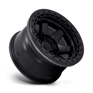 Fuel Offroad D122 BLOCK BEADLOCK MATTE BLACK WITH MATTE BLACK RING 17x9 -15 5x127mm 71.5mm - Wheelwiz