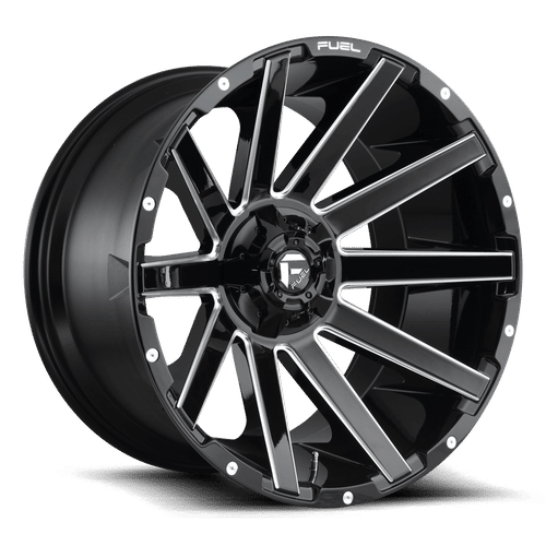 Fuel Offroad D615 CONTRA GLOSS BLACK MILLED 24x12 -44 8x180mm 124.2mm - Wheelwiz