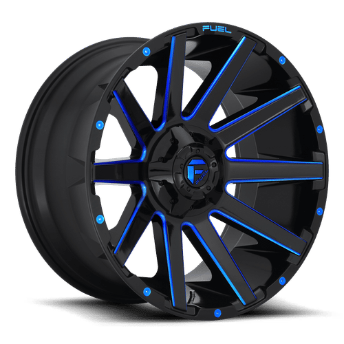 Fuel Offroad D644 CONTRA GLOSS BLACK BLUE TINTED CLEAR 20x9 +20 8x170mm 125.1mm - Wheelwiz