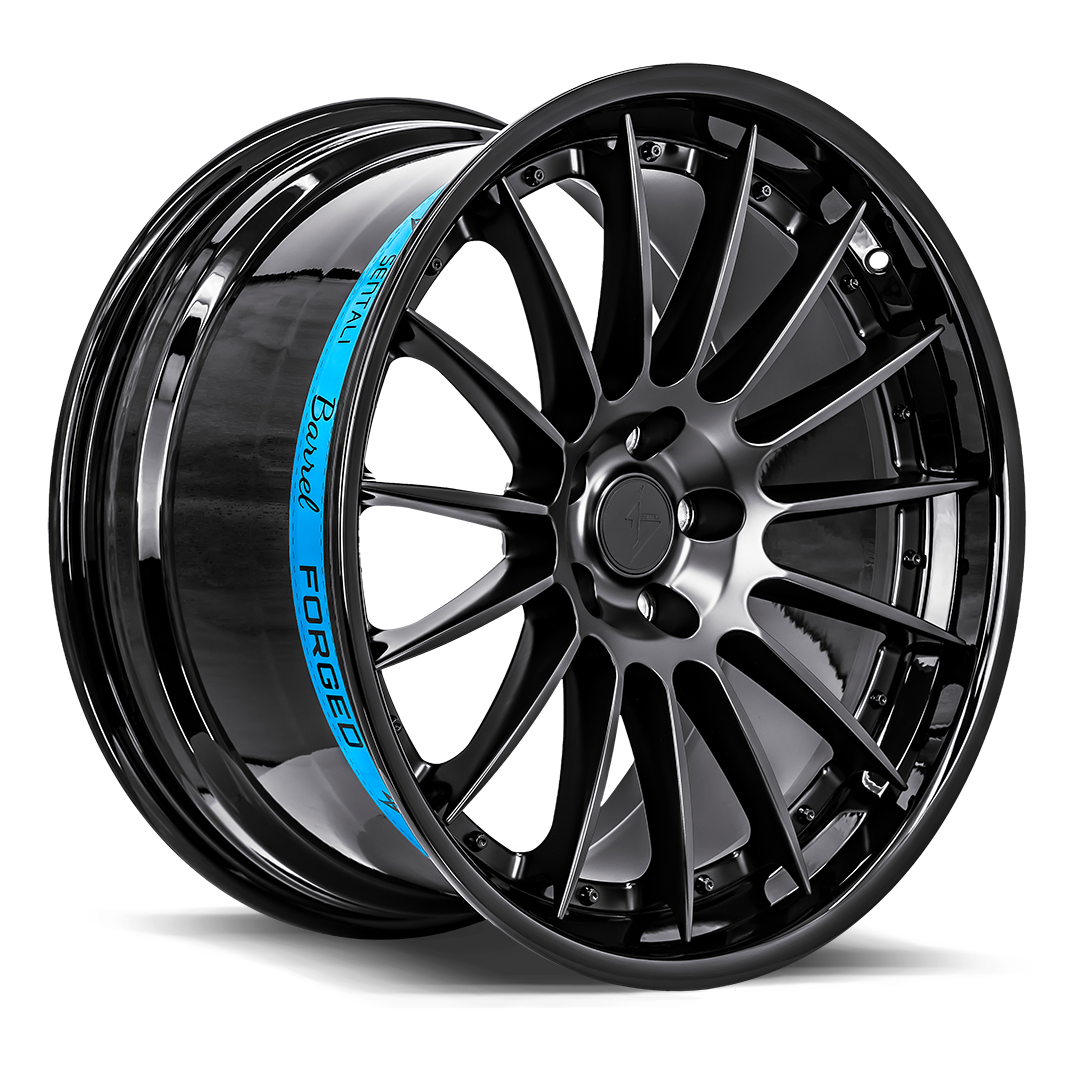 Sentali SB2 Gloss Black Lip / Matte Black Centre 19x8.5 +35 5x120mm 72.6mm - Wheelwiz