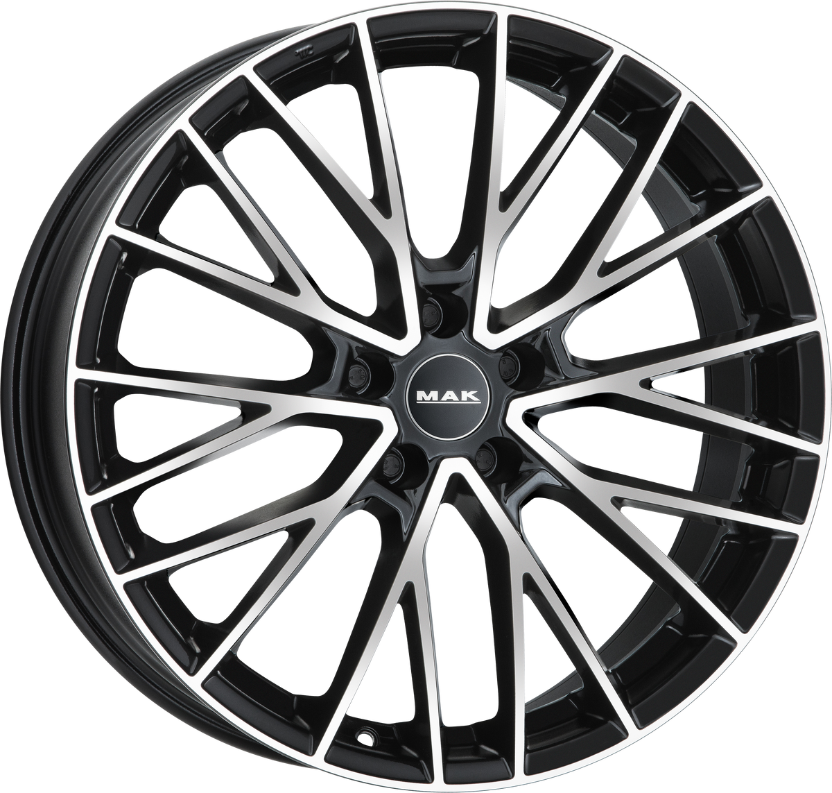 MAK SPECIALE Black w/ Mirrored Face 20x8.5 +30 5x114.3mm 76mm - Wheelwiz