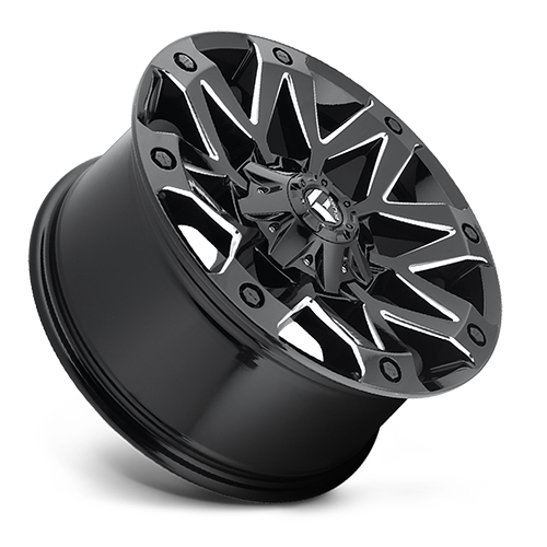 Fuel Offroad D555 AMBUSH GLOSS BLACK MILLED 20x10 -18 6x135|6x139.7mm 106.1mm - Wheelwiz