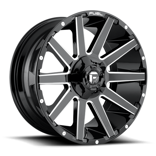 Fuel Offroad D615 CONTRA Gloss Black Milled 20x9 +20 8x165.1mm 125.1mm - Wheelwiz