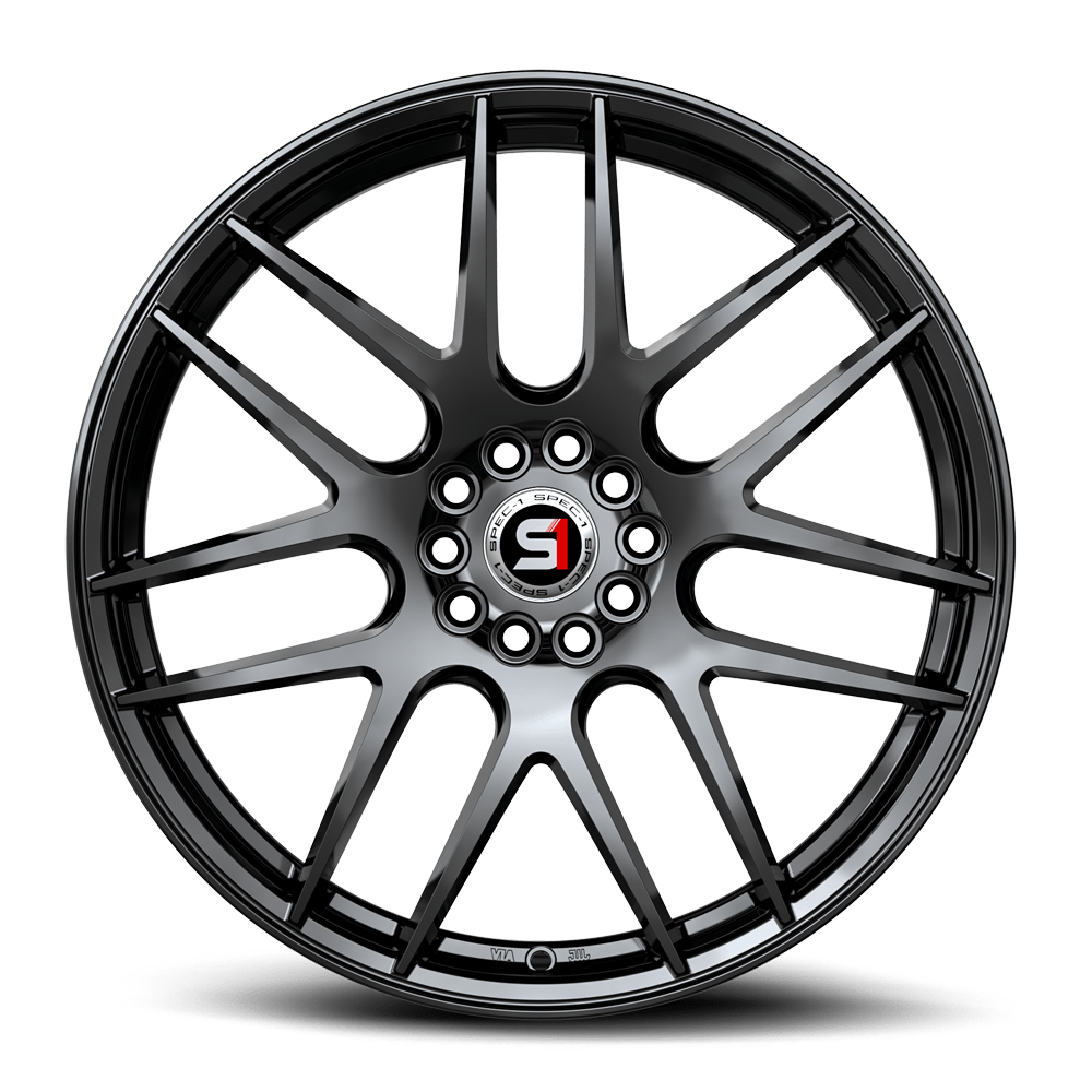 Spec-1 SP-65 Gloss Black 17x8 +42 5x114.3|5x120mm 73.1mm - Wheelwiz