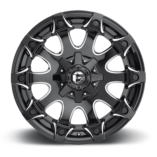 Fuel Offroad D578 BATTLE AXE GLOSS BLACK MILLED 20x12 -44 8x165.1mm 125.1mm - Wheelwiz