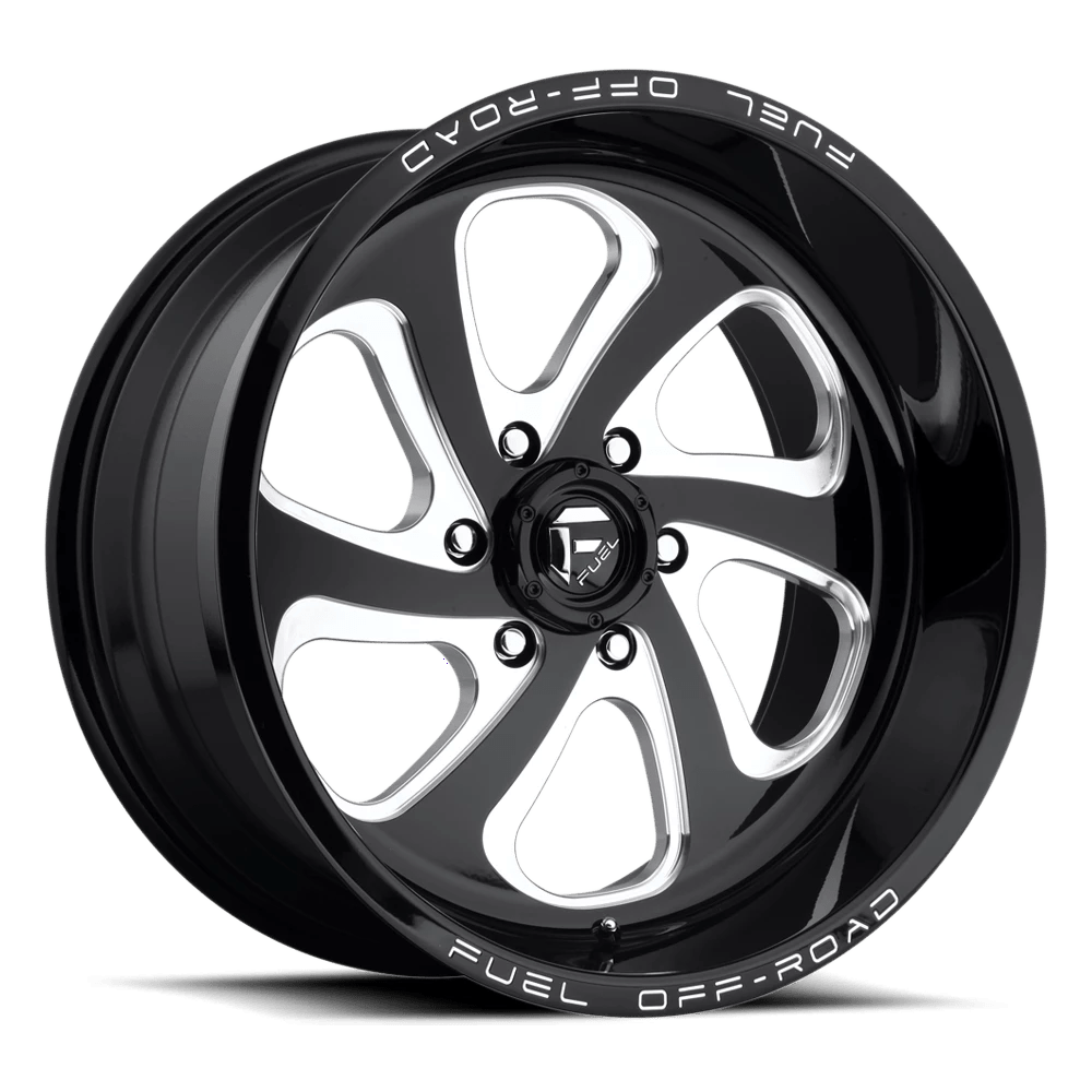 Fuel Offroad D587 FLOW GLOSS BLACK MILLED 18x9 -12 8x165.1mm 125.1mm - Wheelwiz