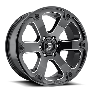 Fuel Offroad D562 BEAST GLOSS BLACK MILLED 20x9 +20 6x139.7mm 108mm - Wheelwiz